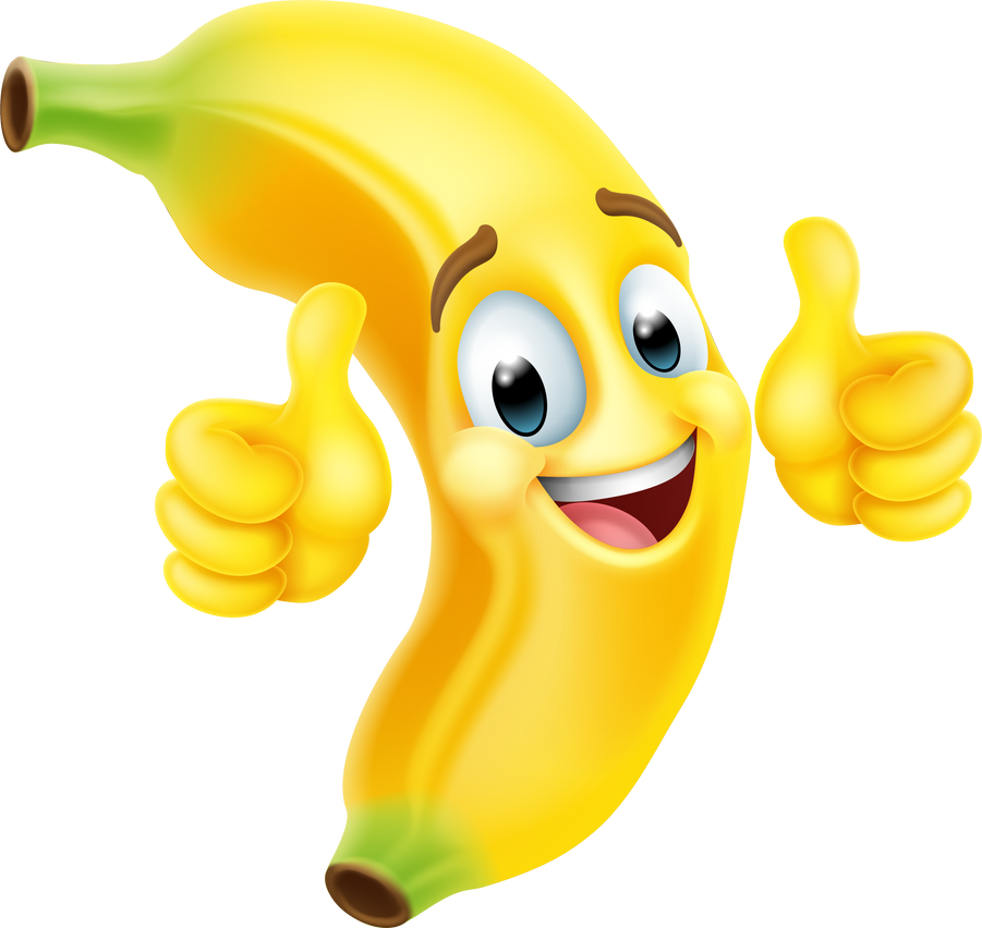 Banana Fruit Cartoon Character Emoji Mascot