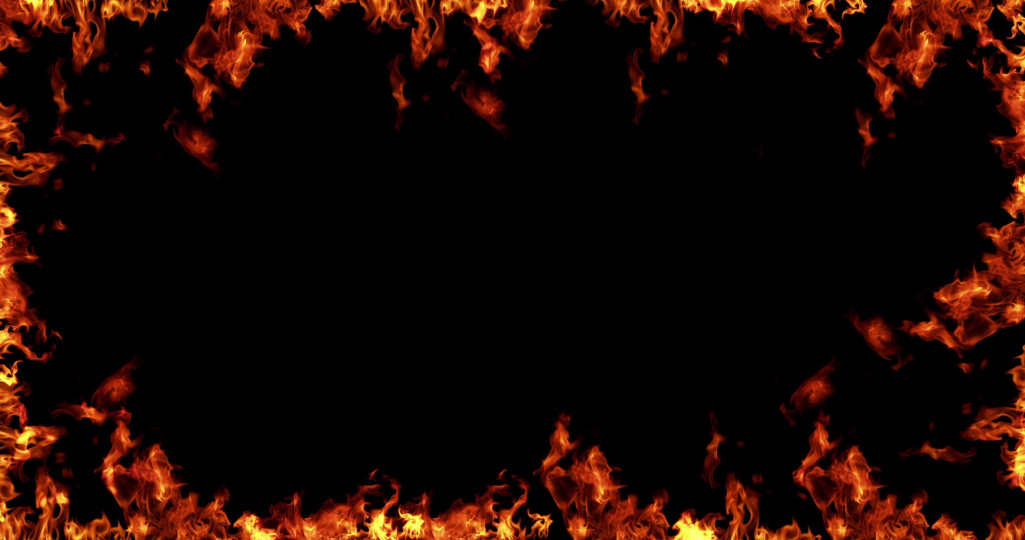 frame of real fire flames burn